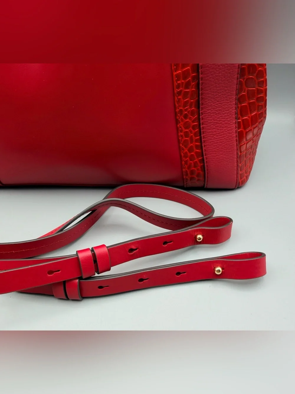 Red Leather Radley London Baylis Road Zip Around Grab Handbag Crossbody EUC